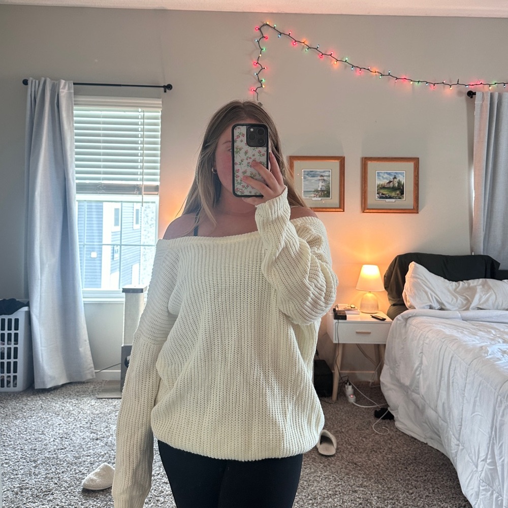 Lulus off the shoulder sweater